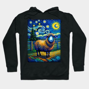 Sheep in starry night Hoodie